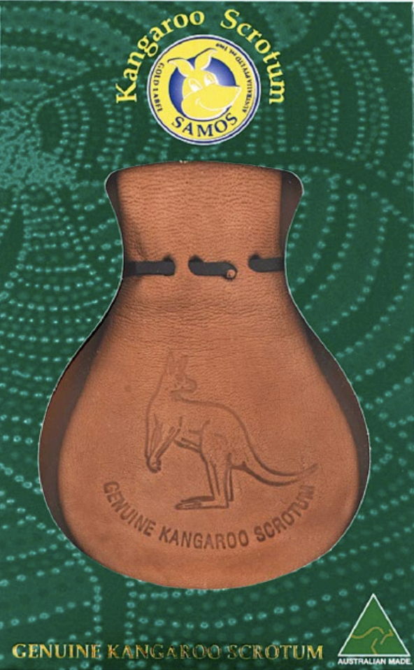 Genuine Kangaroo Leather Scrotum Pouch - Boxed