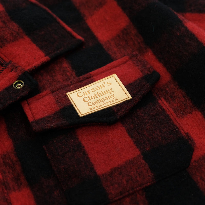 Wool Bush Shirt - Australian Made Rugged Flannel Plaid Shirt