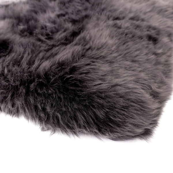 Dark Gray Sheepskin Mats - Australian Merino Sheepskin Seat Mats (19.6 x 19.6 inches)