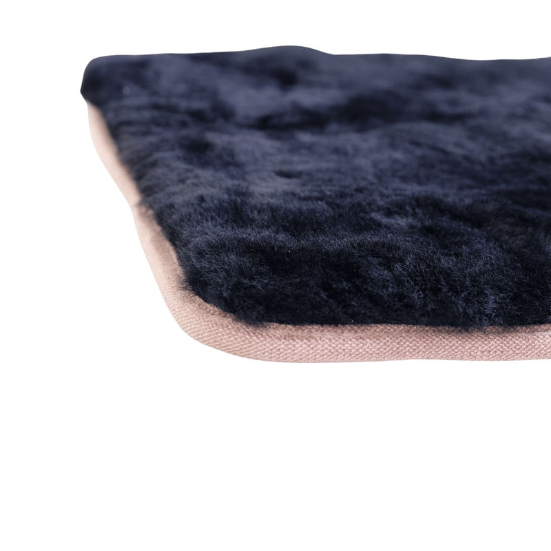 Square Sheepskin Mats - Black - Australian Merino Sheepskin Seat Mats (18.5 x 18.5 inches)