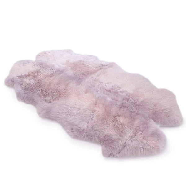 Sheepskin Rug - Lilac (Pink) - Super Quad Sized 78 x 43 inches - Long Wool Australian Merino Sheepskin