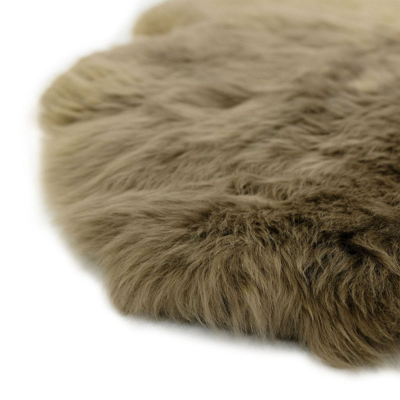 Sheepskin Rug - Taupe - Super Sexto Sized 78 x 65 inches - Long Wool Australian Merino Sheepskin