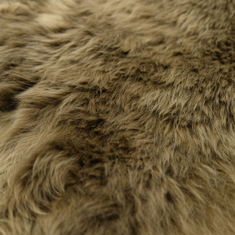 Sheepskin Rug - Taupe - Super Sexto Sized 78 x 65 inches - Long Wool Australian Merino Sheepskin