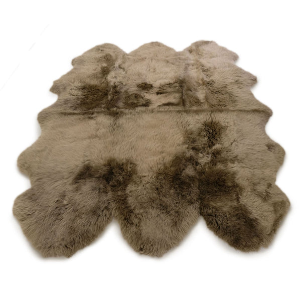 Sheepskin Rug - Taupe - Super Sexto Sized 78 x 65 inches - Long Wool Australian Merino Sheepskin