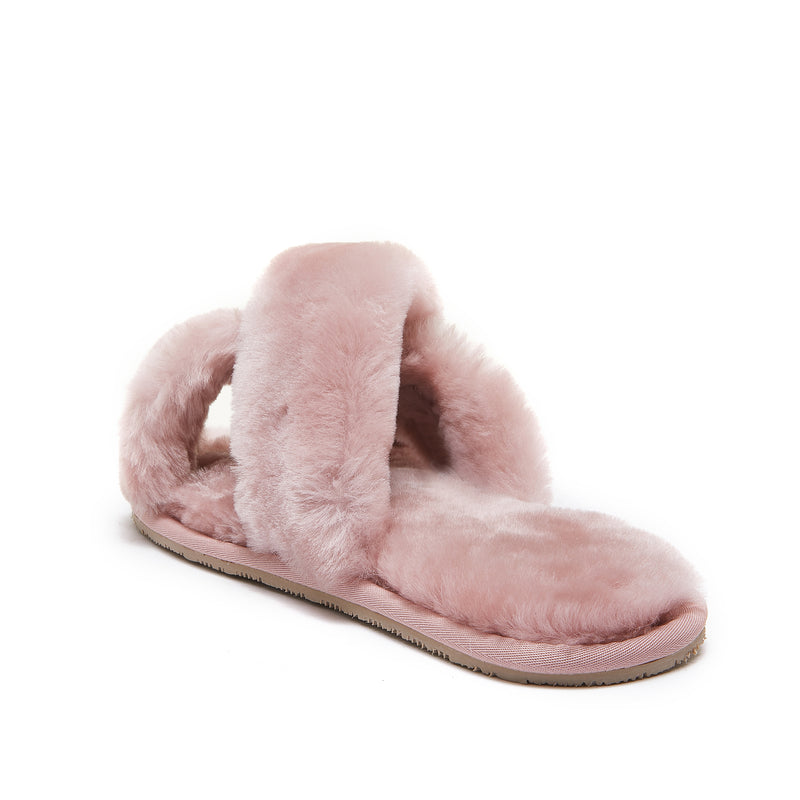 Luna - Crossover Premium Sheepskin Crossover Women's Slippers