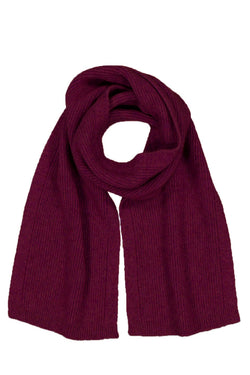 Possum Merino Wool Silk Fine Rib Scarf - Made in New Zealand - Berry - Yellow Earth Australia