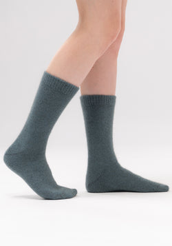 Possum/Merino/Silk Socks - Unisex - Fine Merino Wool, Brushtail Possum Fibre, Silk Blend - Feather - Made in New Zealand