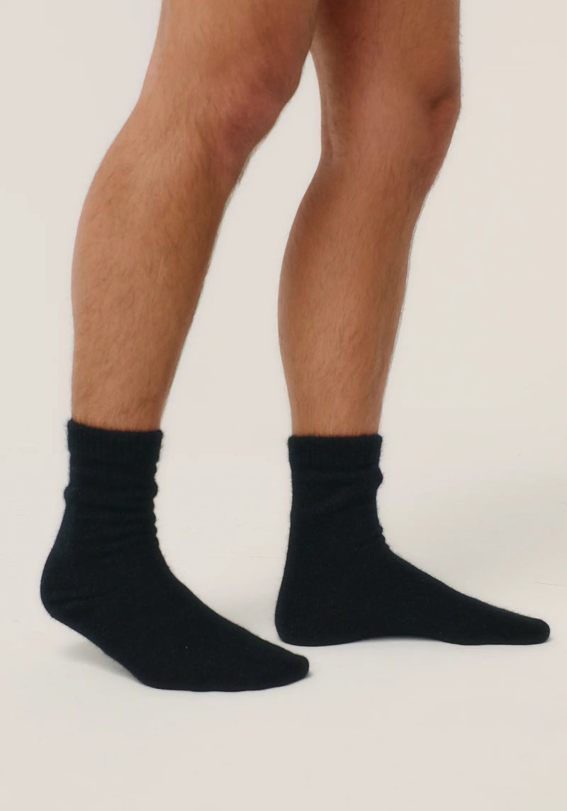 Possum/Merino/Silk Socks - Unisex - Fine Merino Wool, Brushtail Possum Fibre, Silk Blend - Jet - Made in New Zealand