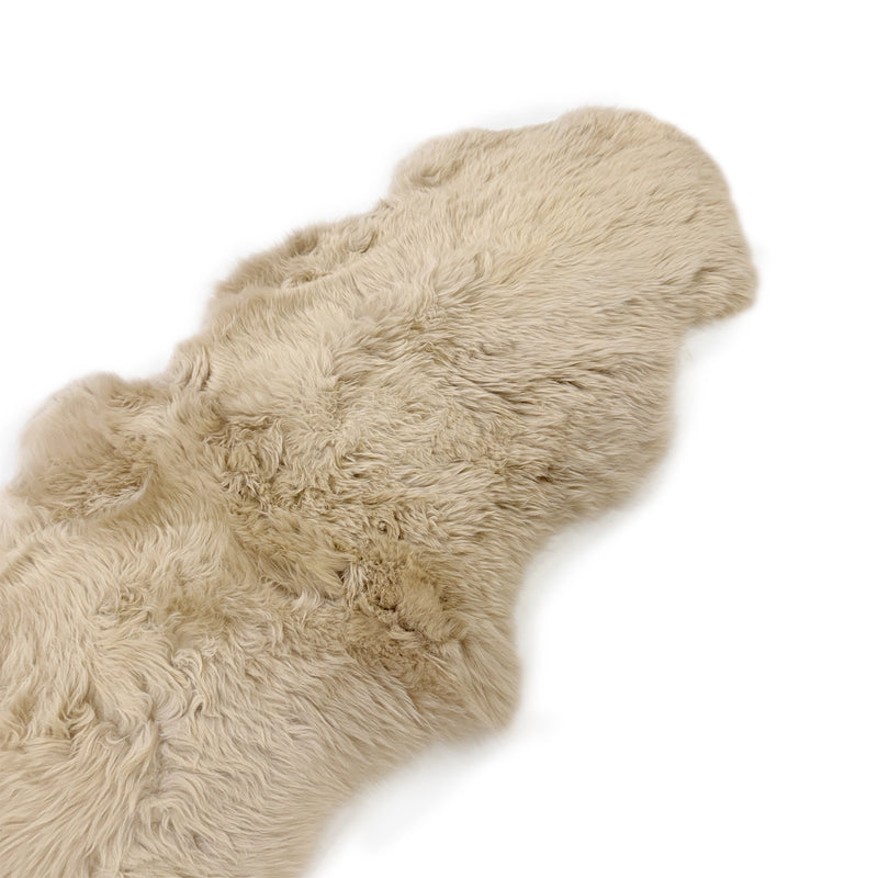 Sheepskin Rug - Linen - Super Double Length (82-86 x 25 inches) - Long Wool Australian Merino Sheepskin