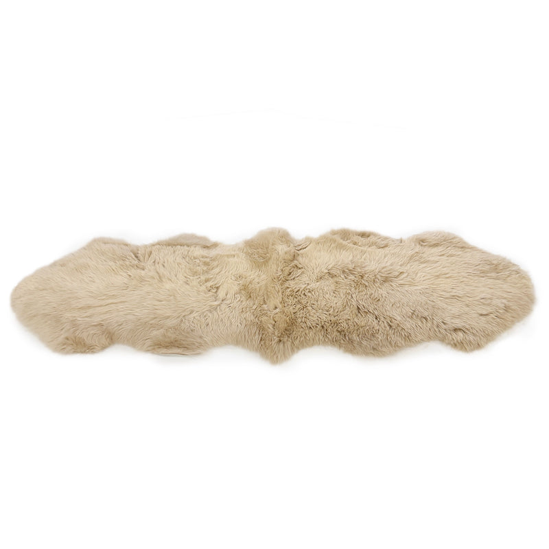 Sheepskin Rug - Linen - Super Double Length (82-86 x 25 inches) - Long Wool Australian Merino Sheepskin