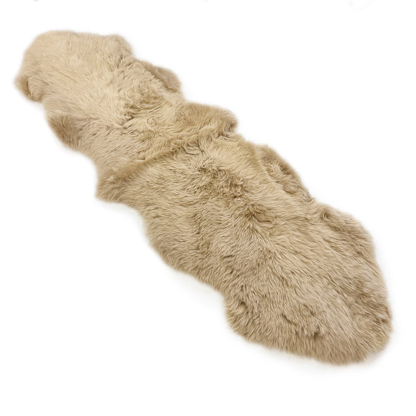 Sheepskin Rug - Linen - Super Double Length (82-86 x 25 inches) - Long Wool Australian Merino Sheepskin