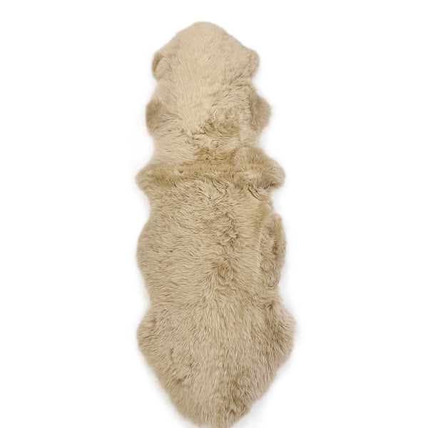 Sheepskin Rug - Linen - Super Double Length (82-86 x 25 inches) - Long Wool Australian Merino Sheepskin