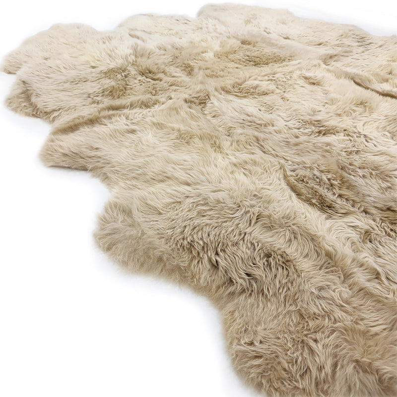 Sheepskin Rug - Linen - Super Sexto Sized 78 x 65 inches - Long Wool Australian Merino Sheepskin