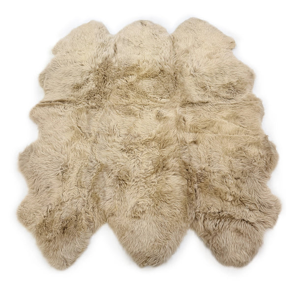 Sheepskin Rug - Linen - Super Sexto Sized 78 x 65 inches - Long Wool Australian Merino Sheepskin