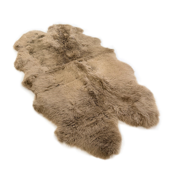 Sheepskin Rug - Taupe - Super Quad Sized (78 x 43 inches) - Long Wool Australian Merino Sheepskin