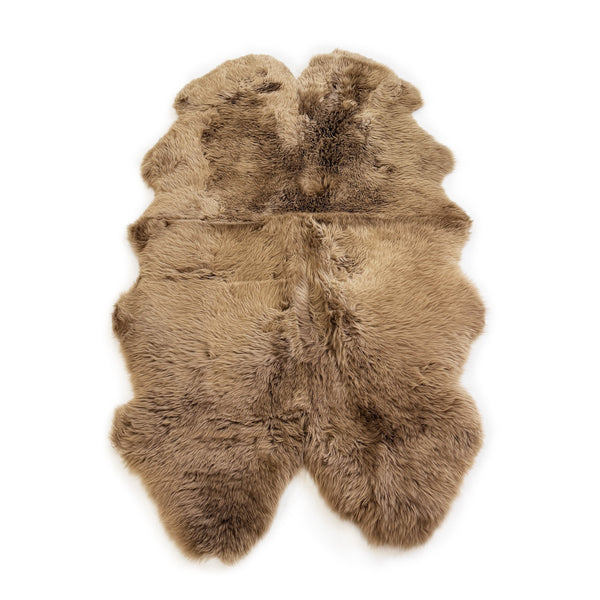 Sheepskin Rug - Taupe - Super Quad Sized (78 x 43 inches) - Long Wool Australian Merino Sheepskin