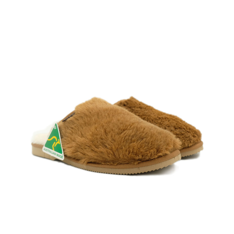 Kangaroo Fur Men's Women's Scuff Slippers - Made in Australia