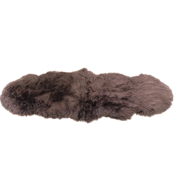 Sheepskin Rug - Chocolate - Double Length (71 x 26 in) - Long Wool Australian Merino Sheepskin