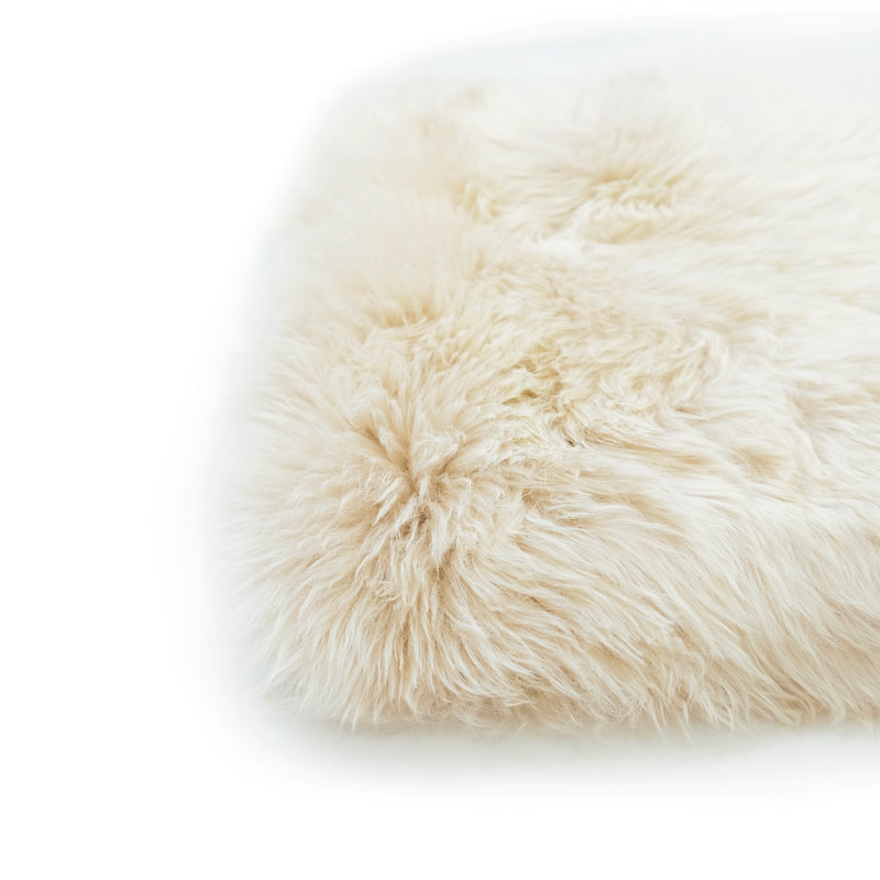 Square Sheepskin Mats - Linen - Australian Merino Sheepskin Seat Mats (19.6 x 19.6 inches)