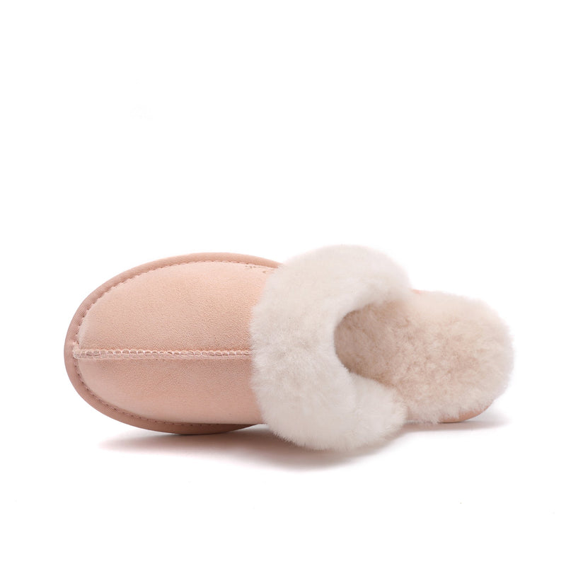 Premium Women's Scuff - Australian Sheepskin Slippers - Flexible Rubber Sole