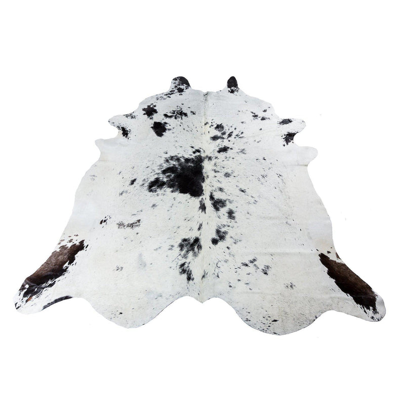 Speckled Black Light - Black & White Coloured Large Premium Cowhide Rug - Skin Yellow Earth Australia cow hide, indoor, rug