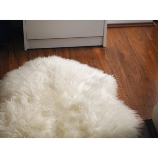 Ivory/White XXL Long Wool Rug - Australian Merino Sheepskin - 110cm x 65cm - Rug Yellow Earth Australia long wool,rug,sheepskin rug,white 