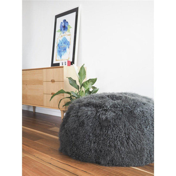 Mongolian Lambskin Bean bag - CHARCOAL - Accessories Yellow Earth Australia NEW ARRIVAL