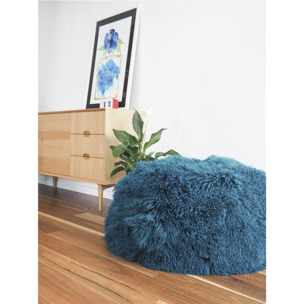 Mongolian Lambskin Bean bag - PEACOCK - Accessories Yellow Earth Australia NEW ARRIVAL