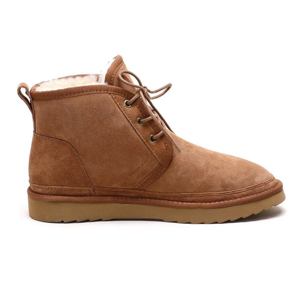 Oliver - Lace-up Casual Sheepskin Boot-Footwear-Y.E. & CO-CHESTNUT-9-Yellow Earth Australia