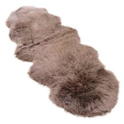 Taupe - Super Double Length (82-86 x 25 inches) - Long Wool Sheepskin Rug - Australian Merino Sheepskin