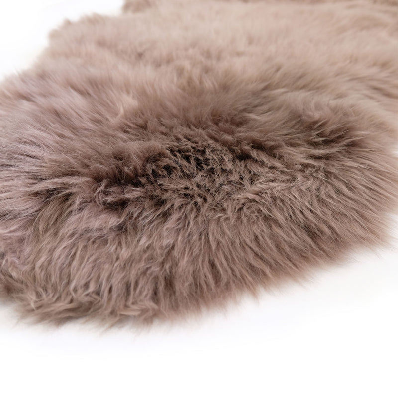 Taupe - Double Length (71 x 26 in) - Dark Gray Long Wool Rug - Australian Merino Sheepskin