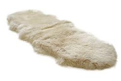 Linen - Super Double Length (82-86 x 25 inches) - Long Wool Sheepskin Rug - Australian Merino Sheepskin