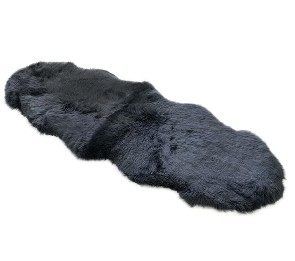 Steel - Super Double Length (82-86 x 25 inches) - Long Wool Sheepskin Rug - Australian Merino Sheepskin