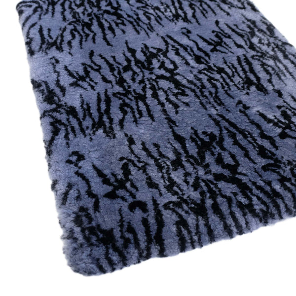 Gray Tiger Print - Rectangle Sheepskin Rug Throw - 51 inches x 23 inches