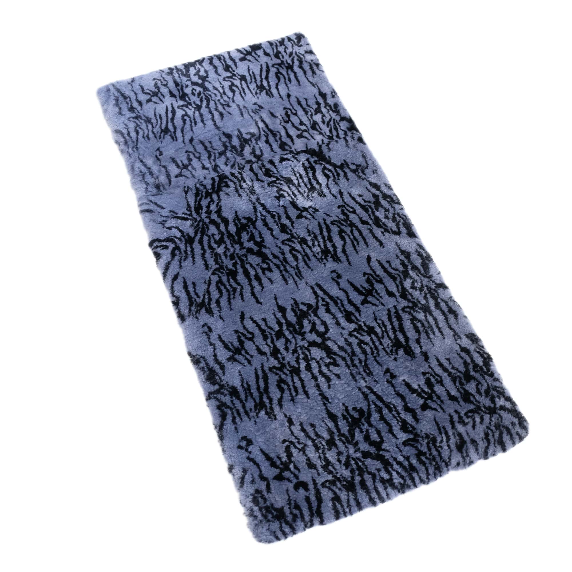 Gray Tiger Print - Rectangle Sheepskin Rug Throw - 51 inches x 23 inch ...
