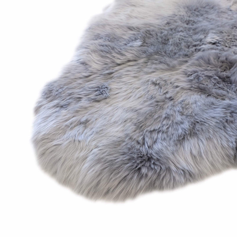 Cloudy Gray - Super Double Length (82-86 x 25 inches) - Long Wool Sheepskin Rug - Australian Merino Sheepskin