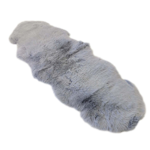 Cloudy Gray - Super Double Length (82-86 x 25 inches) - Long Wool Sheepskin Rug - Australian Merino Sheepskin