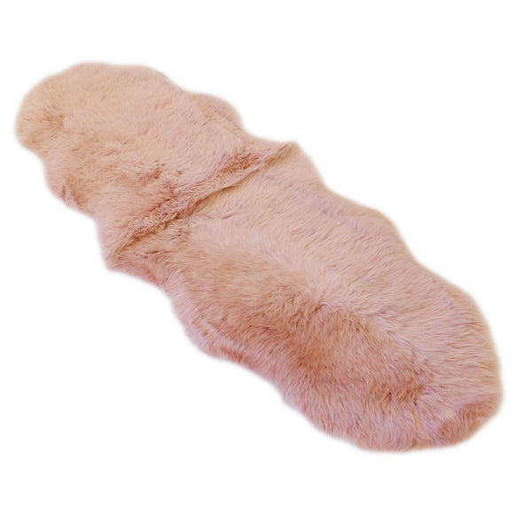 Dust Pink - Super Double Length (82-86 x 25 inches) - Long Wool Sheepskin Rug - Australian Merino Sheepskin
